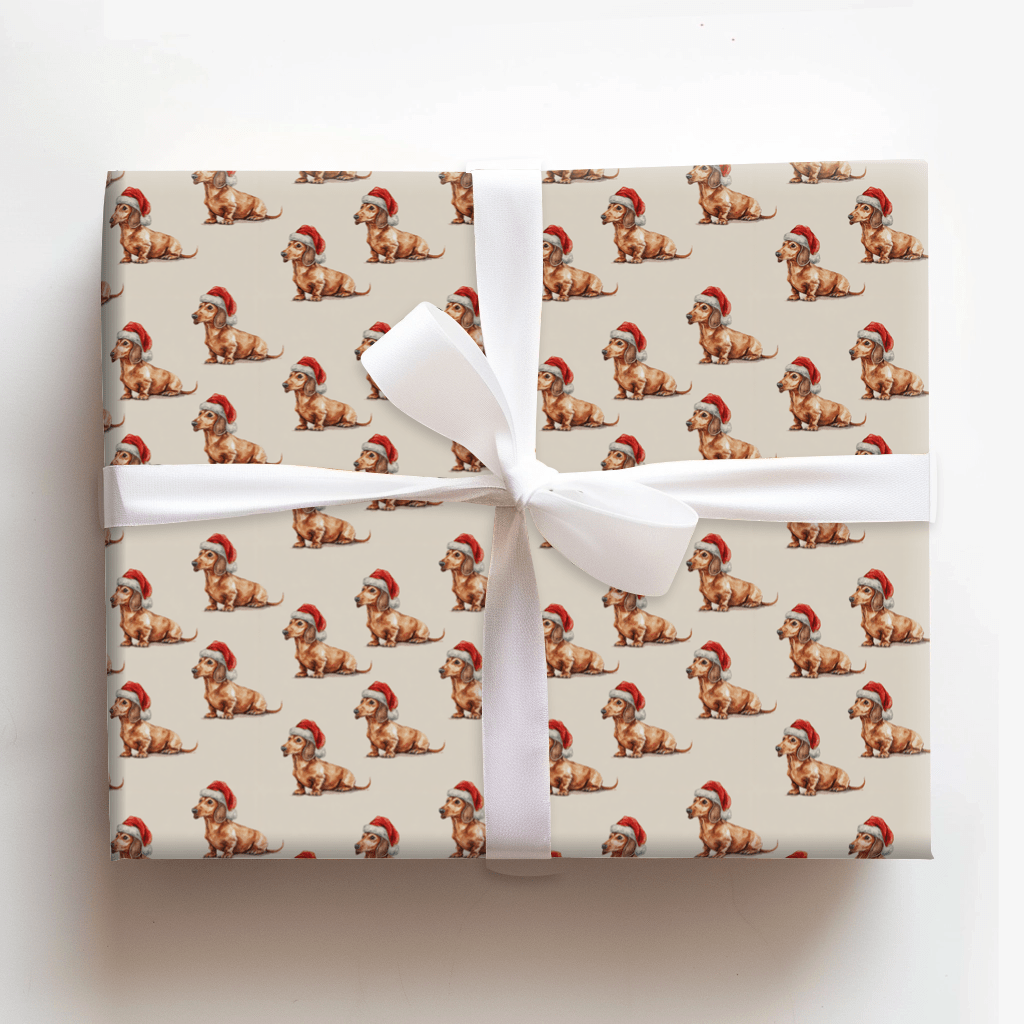 Dachshund Santa - Wrapping Paper - Aspen & Arlo