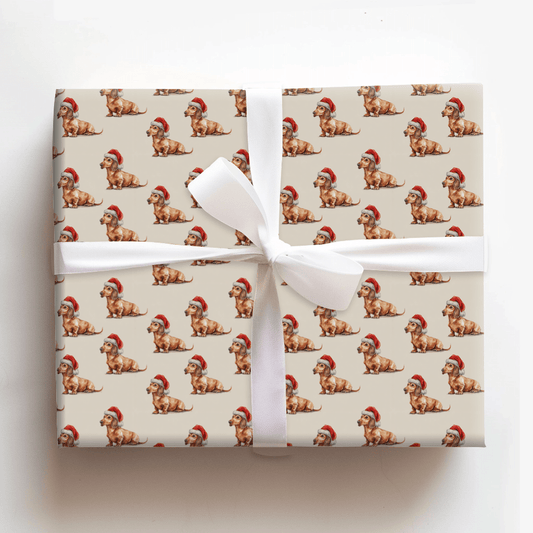 Dachshund Santa - Wrapping Paper - Aspen & Arlo