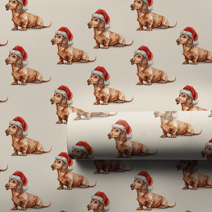 Dachshund Santa - Wrapping Paper - Aspen & Arlo