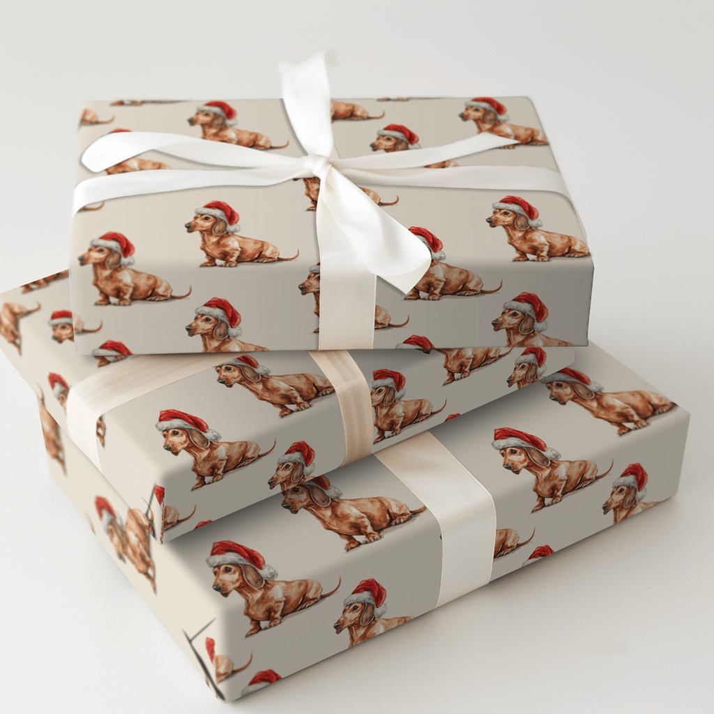 Dachshund Santa - Wrapping Paper - Aspen & Arlo