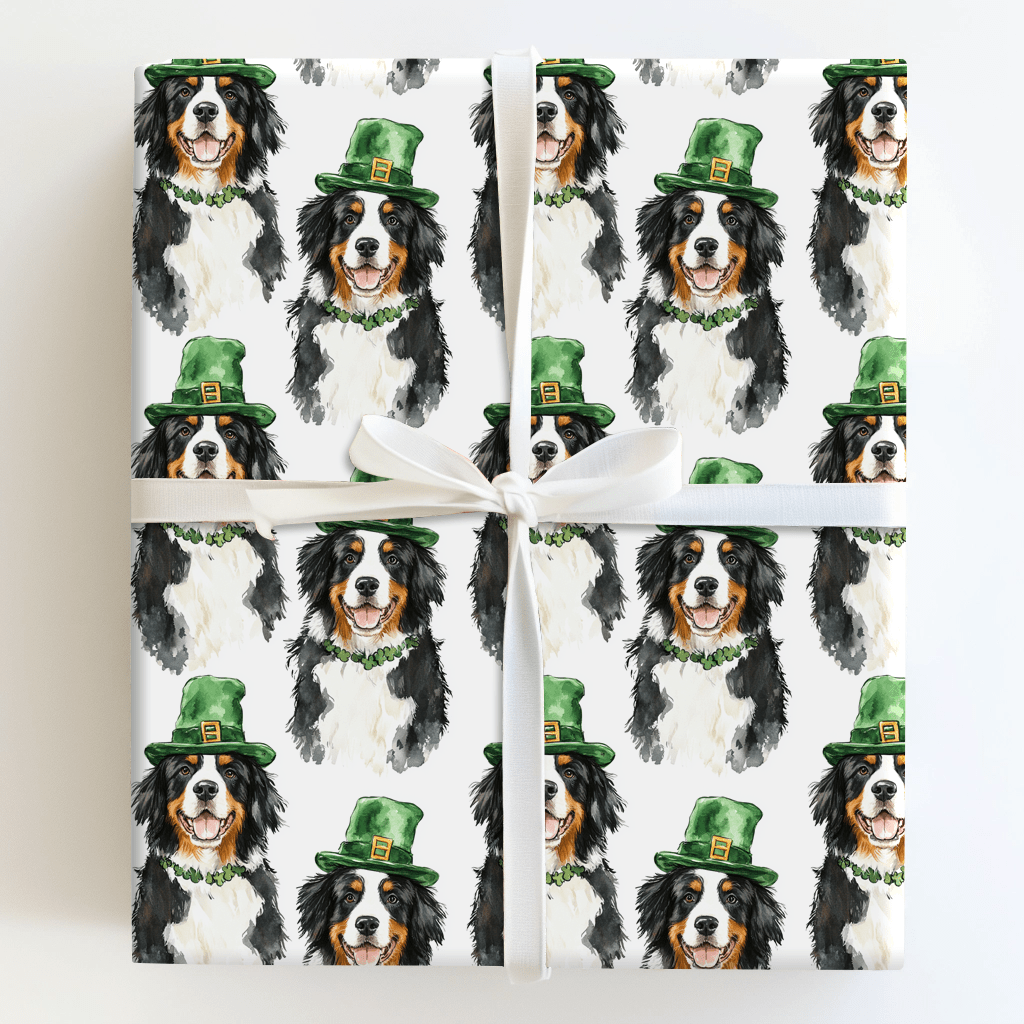 Leprechaun Bernese Mountain Dog - Wrapping Paper - Aspen & Arlo