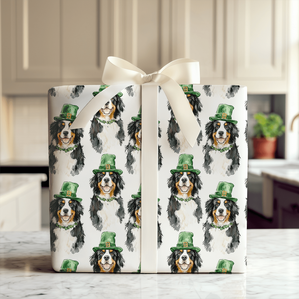 Leprechaun Bernese Mountain Dog - Wrapping Paper - Aspen & Arlo