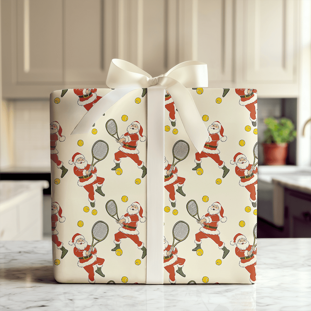 Back Swing Santa - Wrapping Paper - Aspen & Arlo