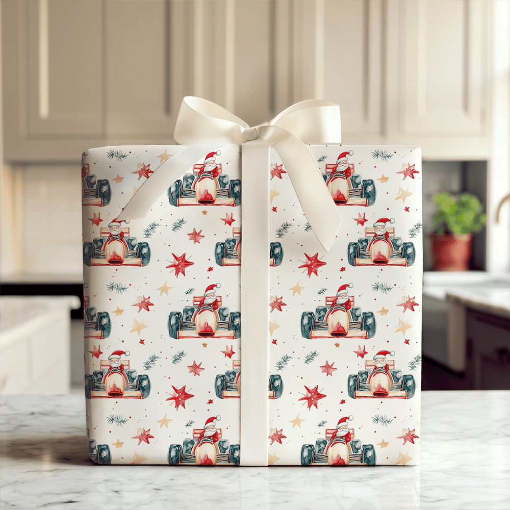 On Your Mark Santa - Wrapping Paper - Aspen & Arlo