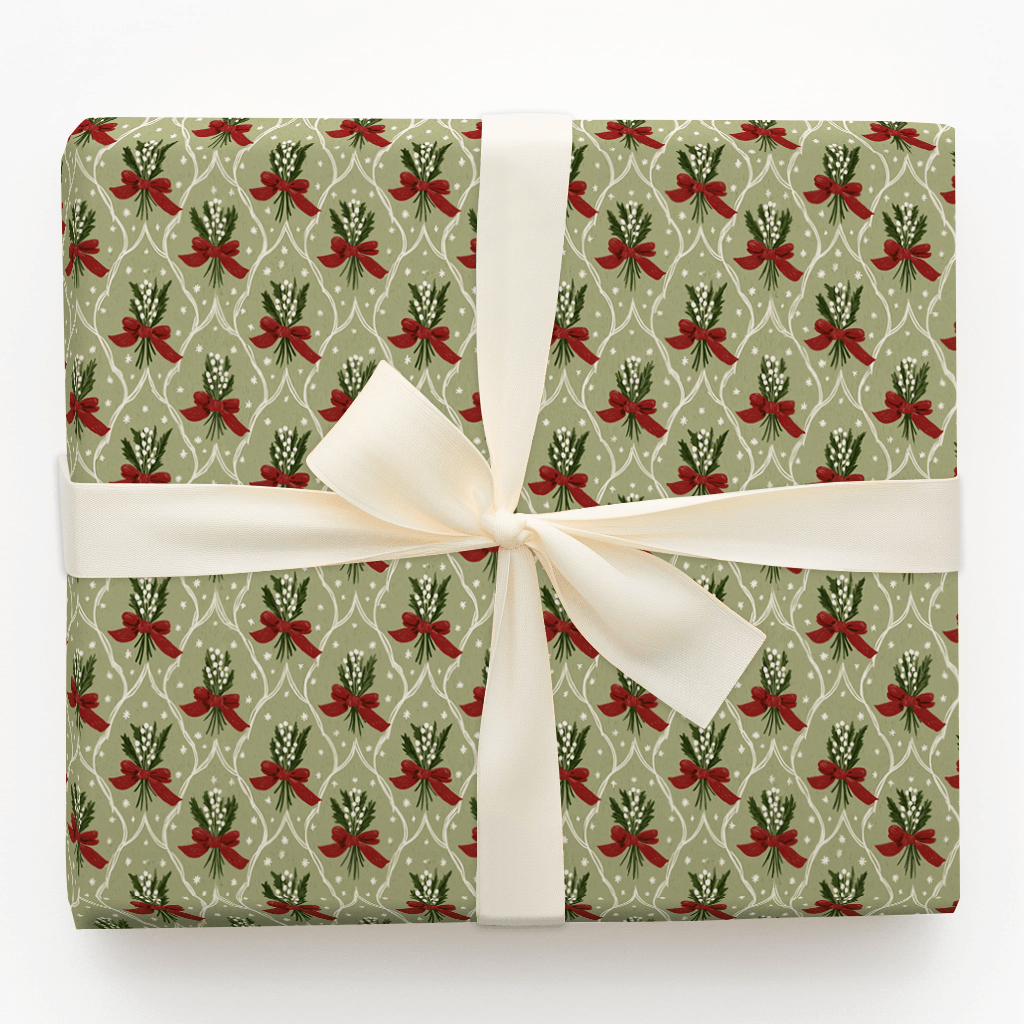Holiday Sprigs & Bows - Wrapping Paper - Aspen & Arlo