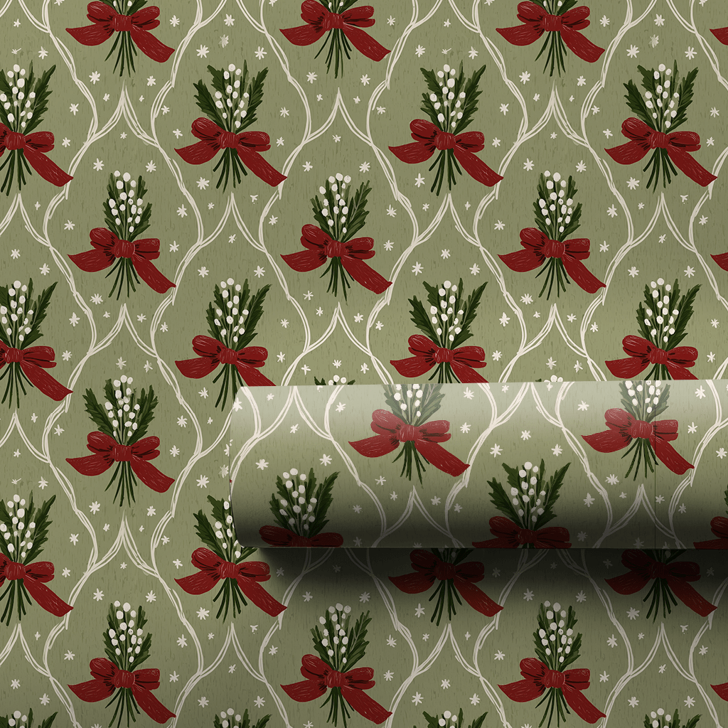 Holiday Sprigs & Bows - Wrapping Paper - Aspen & Arlo