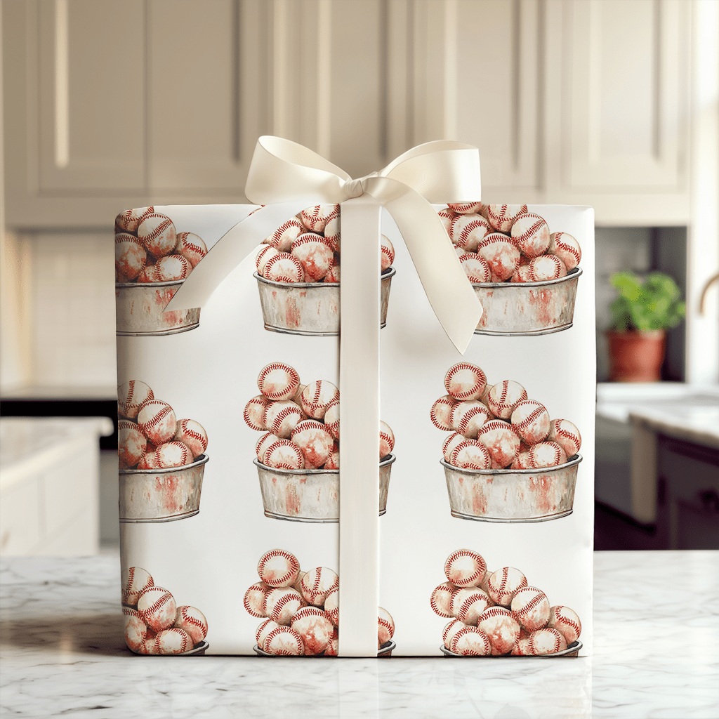 Batting Practice - Wrapping Paper - Aspen & Arlo