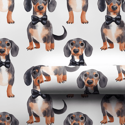Black Tie with the Dachshunds - Wrapping Paper - Aspen & Arlo