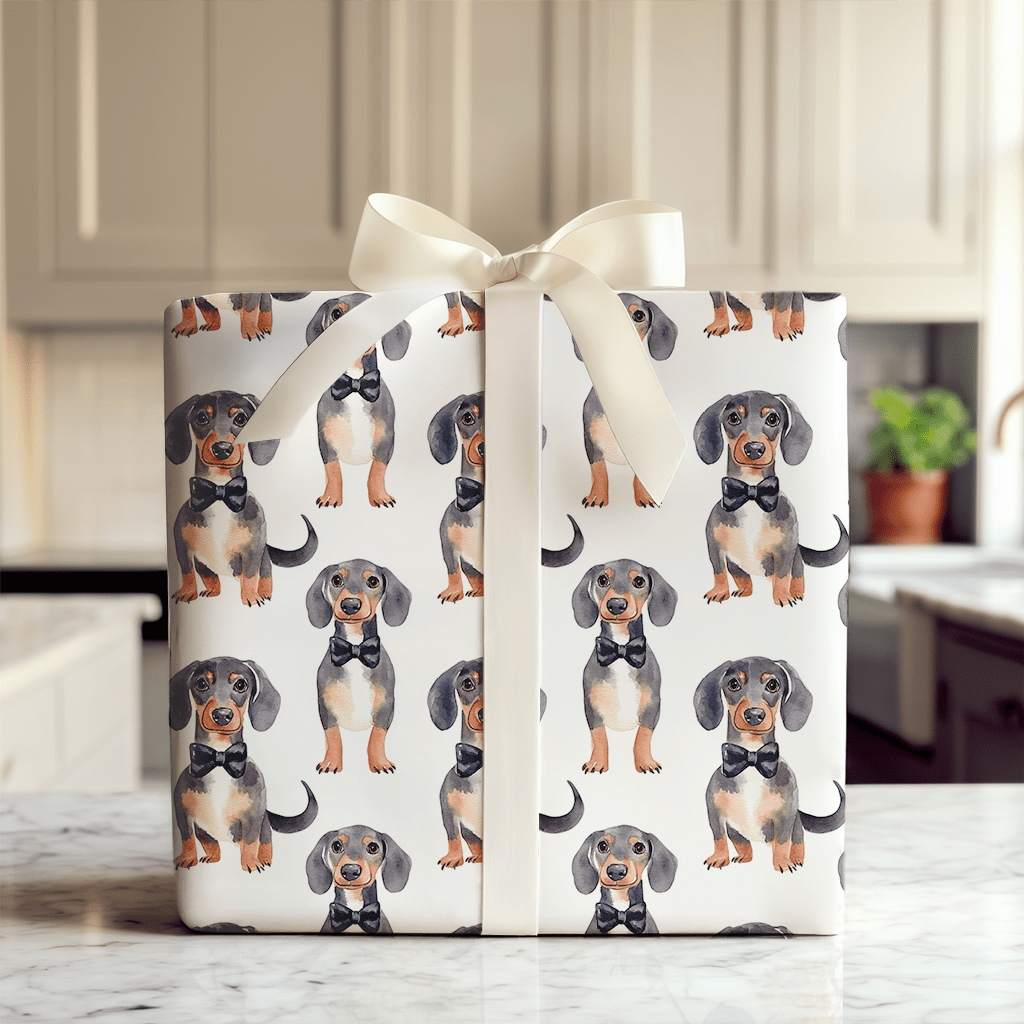 Black Tie with the Dachshunds - Wrapping Paper - Aspen & Arlo