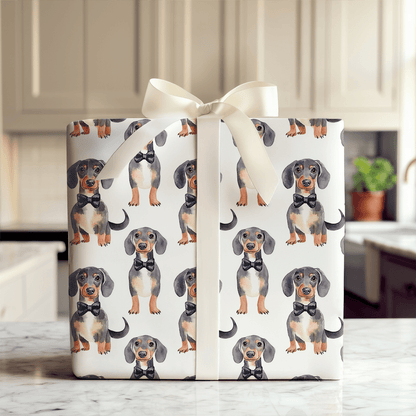Black Tie with the Dachshunds - Wrapping Paper - Aspen & Arlo