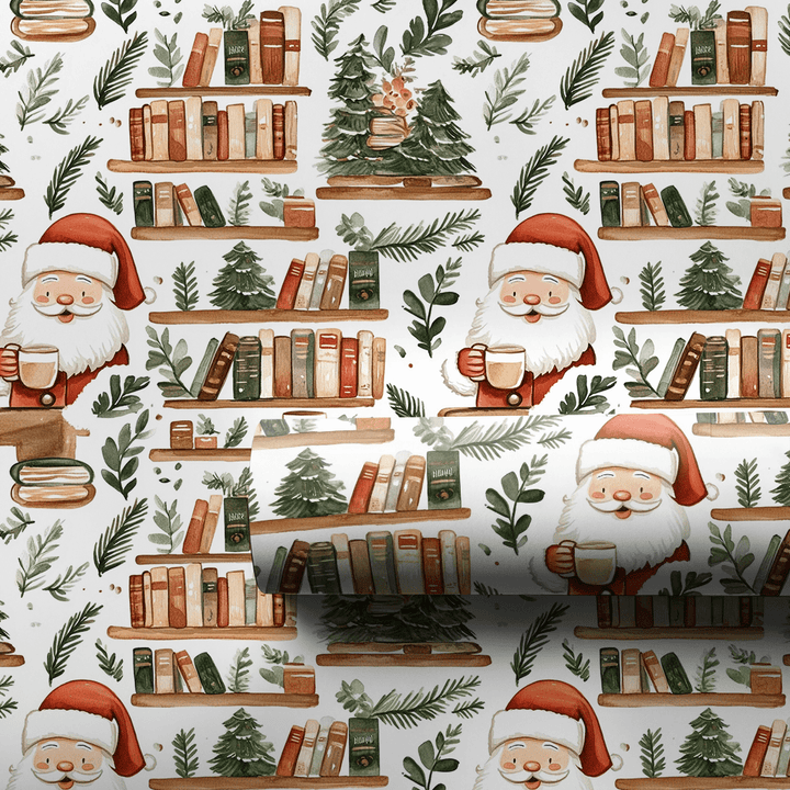 Santa's Books and Brew - Wrapping Paper - Aspen & Arlo