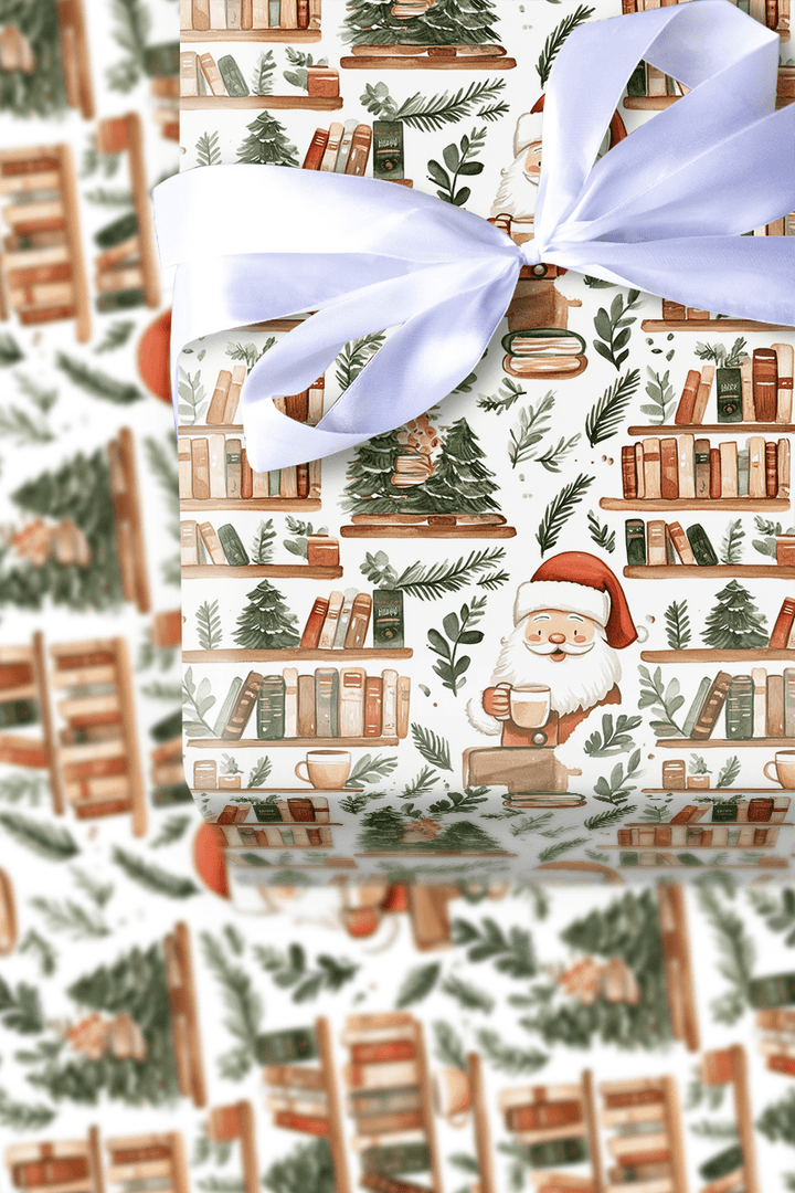 Santa's Books and Brew - Wrapping Paper - Aspen & Arlo