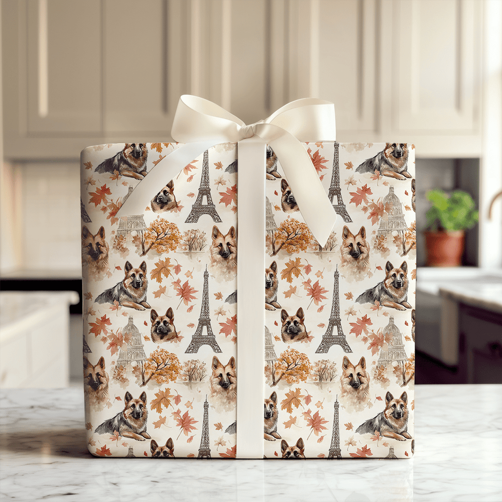 Paris with the German Shepherds - Wrapping Paper - Aspen & Arlo