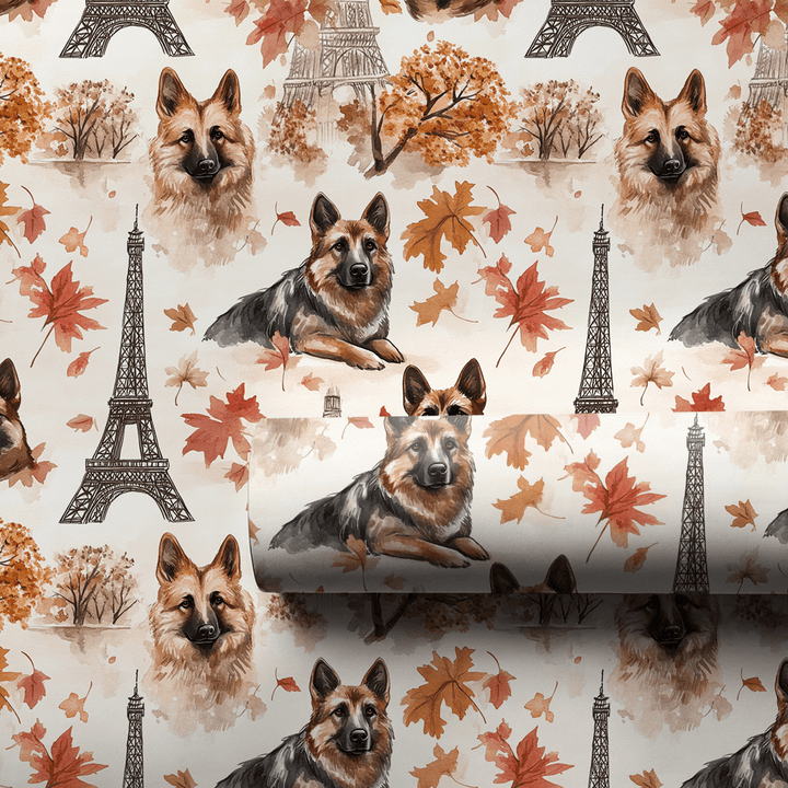 Paris with the German Shepherds - Wrapping Paper - Aspen & Arlo