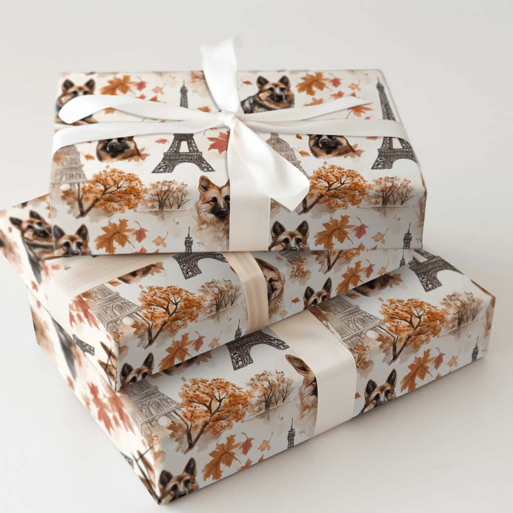 Paris with the German Shepherds - Wrapping Paper - Aspen & Arlo