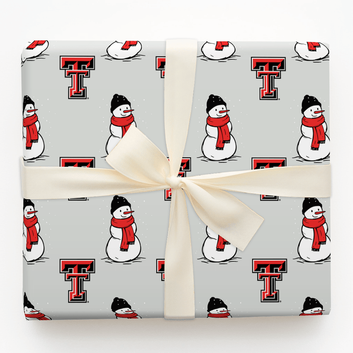 Texas Tech Snowman - Wrapping Paper - Aspen & Arlo
