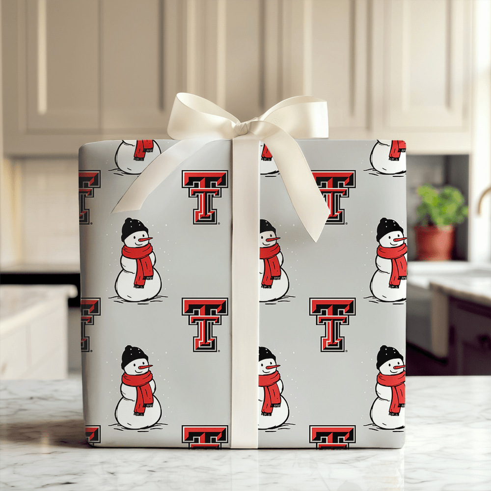 Texas Tech Snowman - Wrapping Paper - Aspen & Arlo