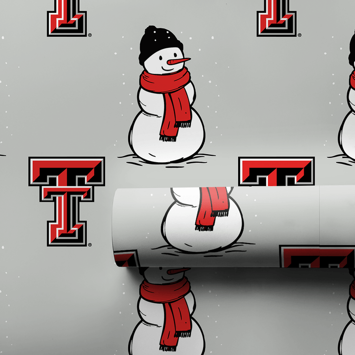 Texas Tech Snowman - Wrapping Paper - Aspen & Arlo