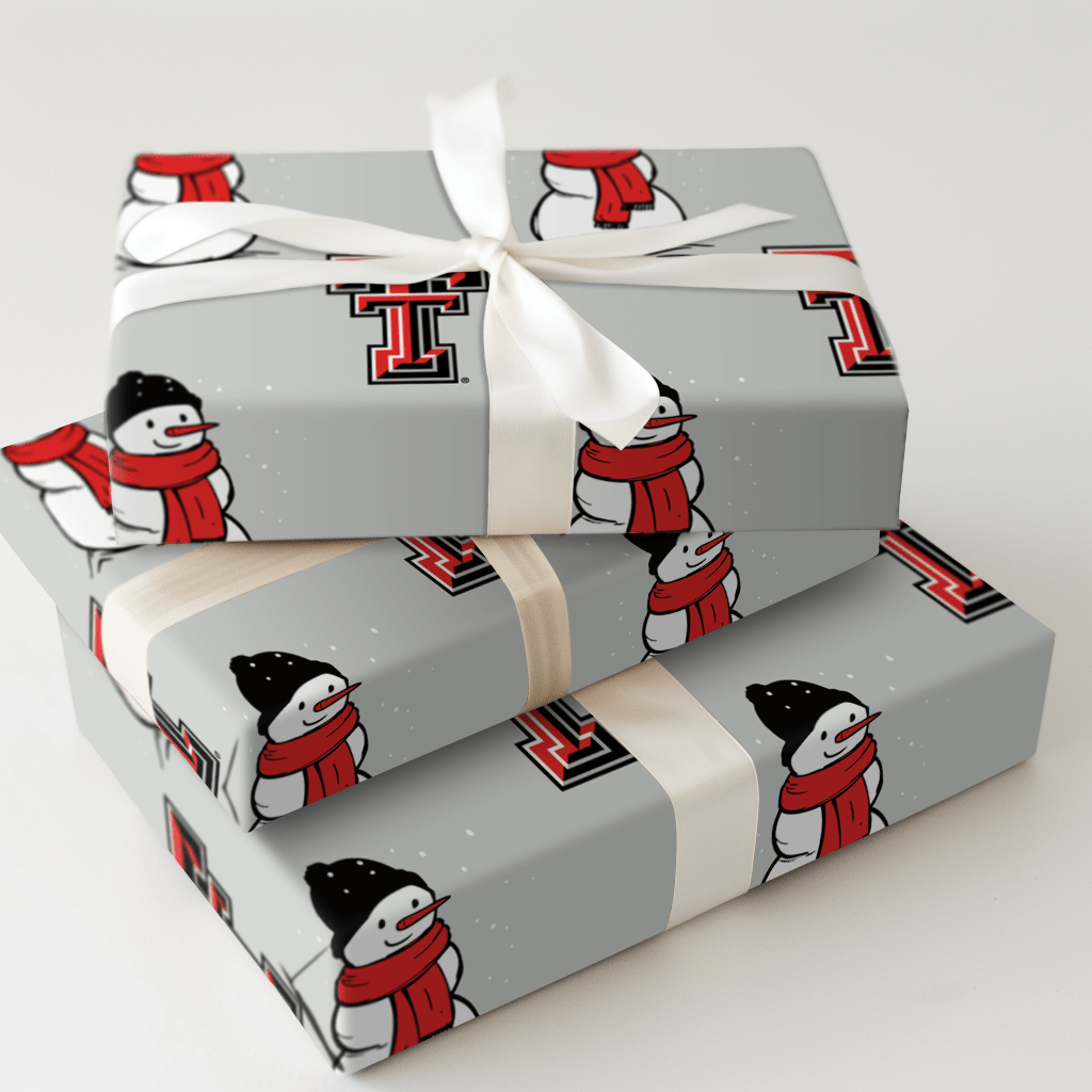 Texas Tech Snowman - Wrapping Paper - Aspen & Arlo