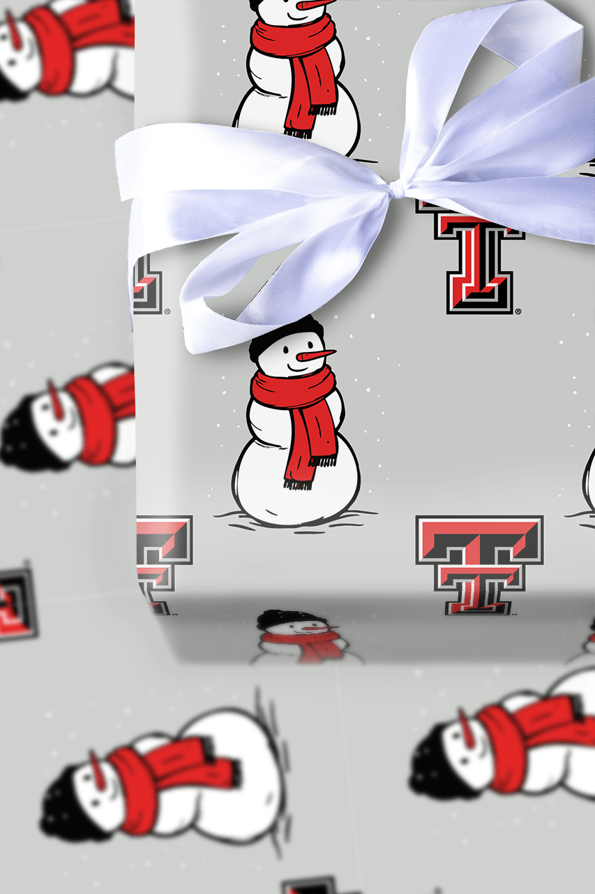 Texas Tech Snowman - Wrapping Paper - Aspen & Arlo