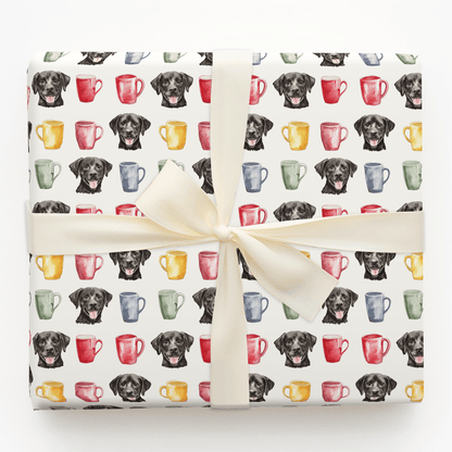 Coffee Day with the Black Lab - Wrapping Paper - Aspen & Arlo