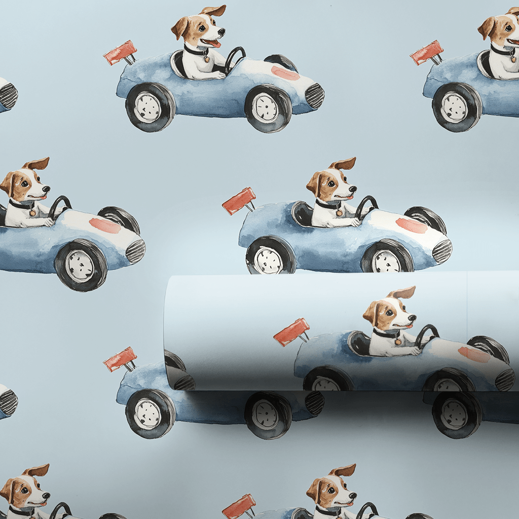 Wagging Speed - Wrapping Paper - Aspen & Arlo