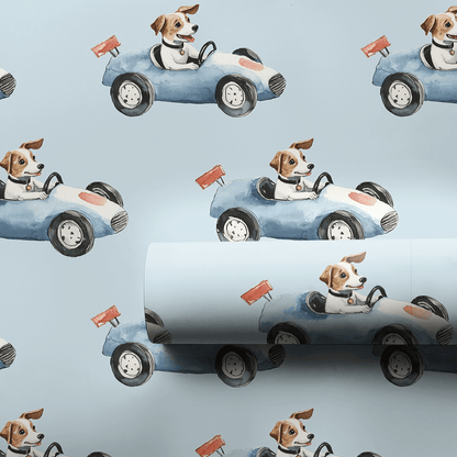 Wagging Speed - Wrapping Paper - Aspen & Arlo