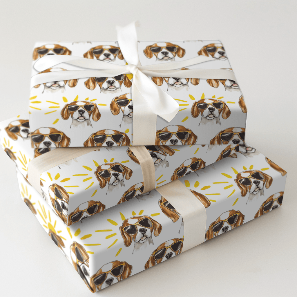 Sunny Day with the Beagles - Wrapping Paper - Aspen & Arlo