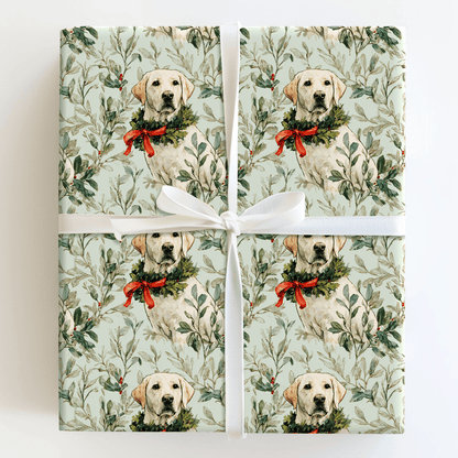 White Lab and Holly - Wrapping Paper - Aspen & Arlo