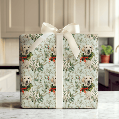 White Lab and Holly - Wrapping Paper - Aspen & Arlo