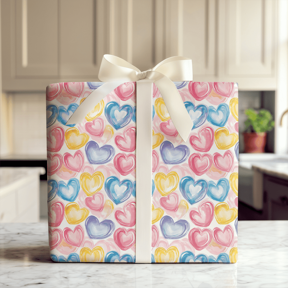 Wiggly Hearts - Wrapping Paper - Aspen & Arlo