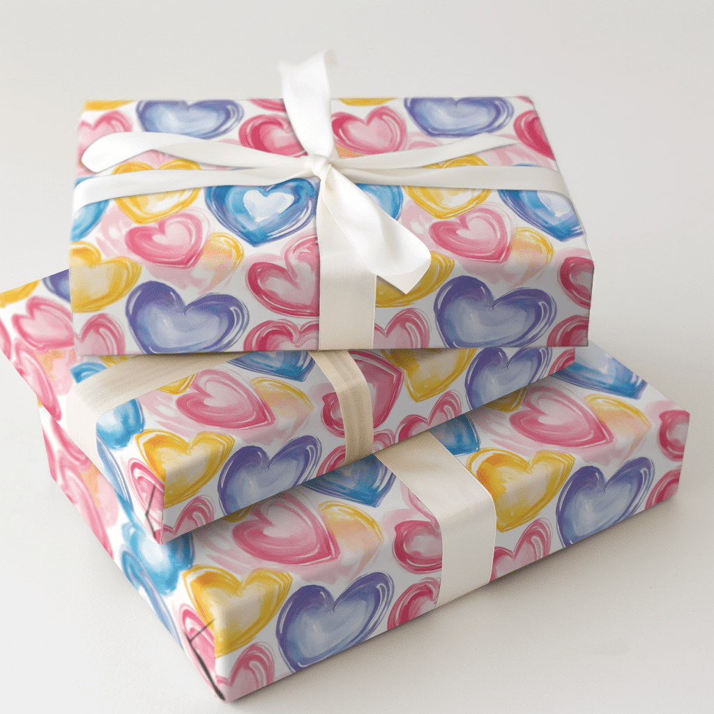 Wiggly Hearts - Wrapping Paper - Aspen & Arlo