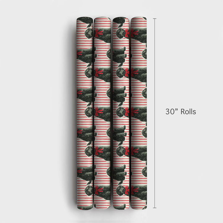 Black Goldendoodle Holiday Stripes