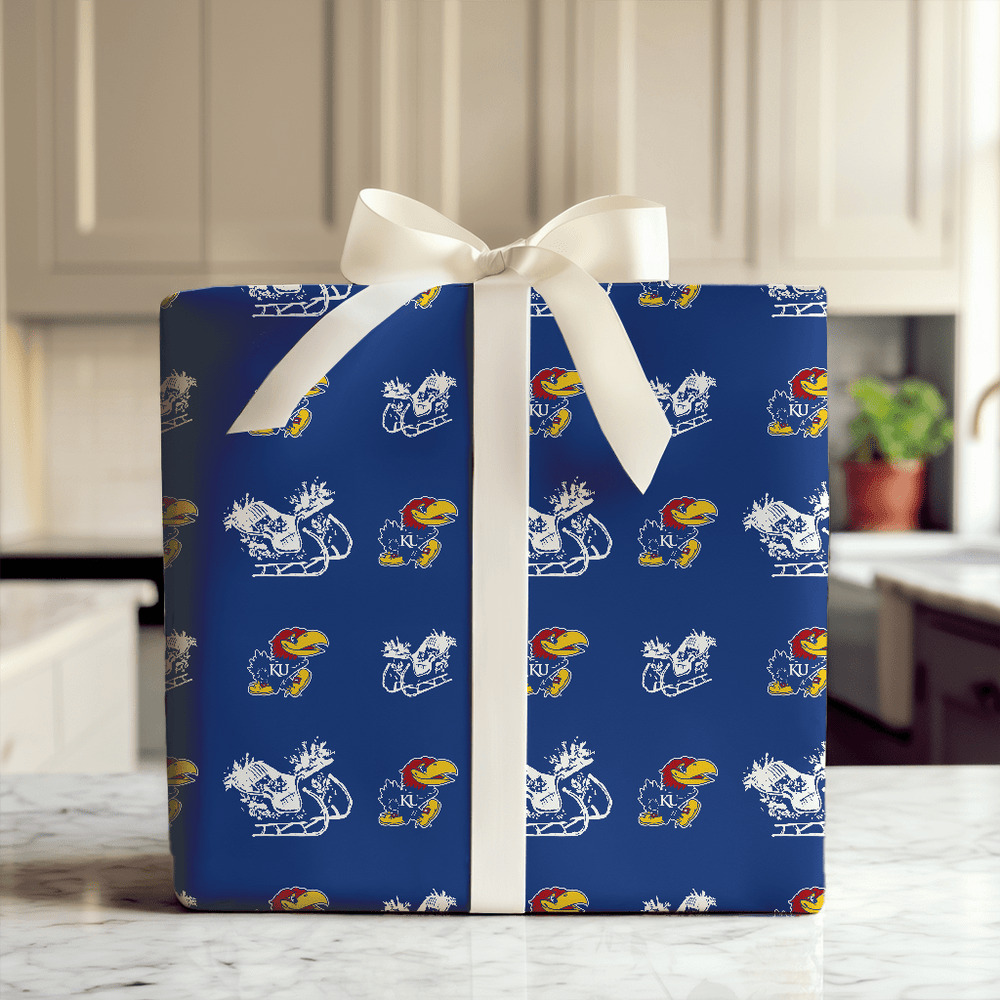 Sleigh Jayhawks - Wrapping Paper - Aspen & Arlo