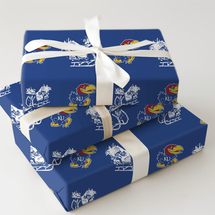 Sleigh Jayhawks - Wrapping Paper - Aspen & Arlo