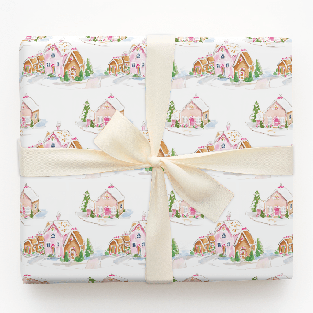 Frosted Cottage Lane - Wrapping Paper - Aspen & Arlo