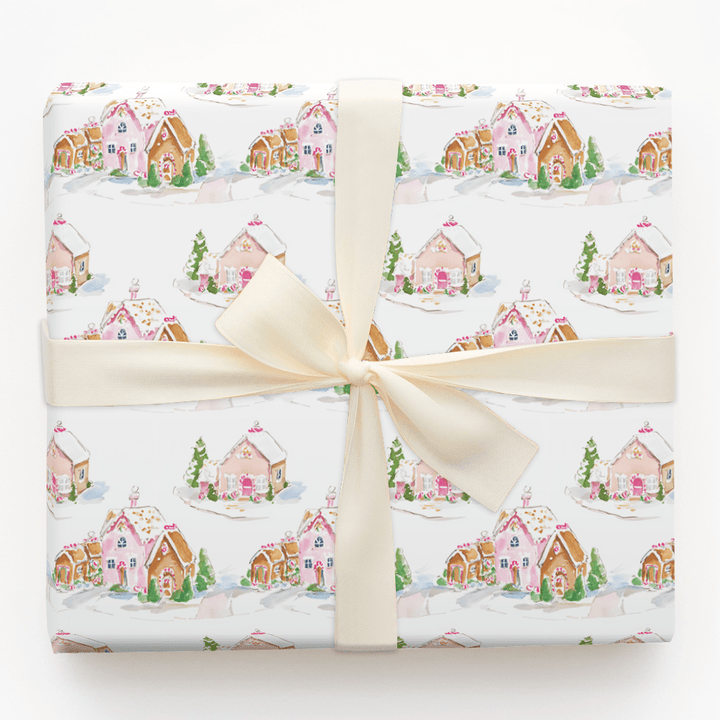 Frosted Cottage Lane - Wrapping Paper - Aspen & Arlo