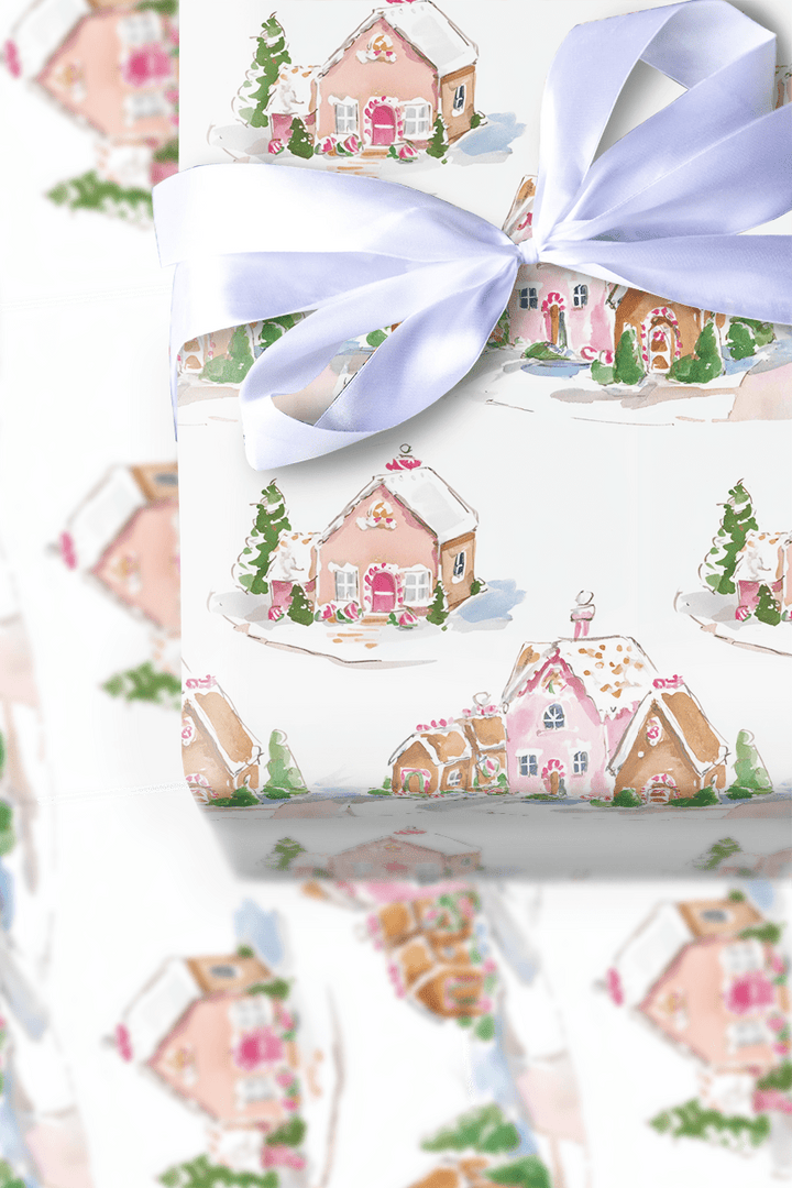 Frosted Cottage Lane - Wrapping Paper - Aspen & Arlo
