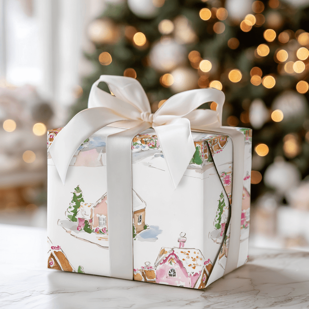 Frosted Cottage Lane - Wrapping Paper - Aspen & Arlo
