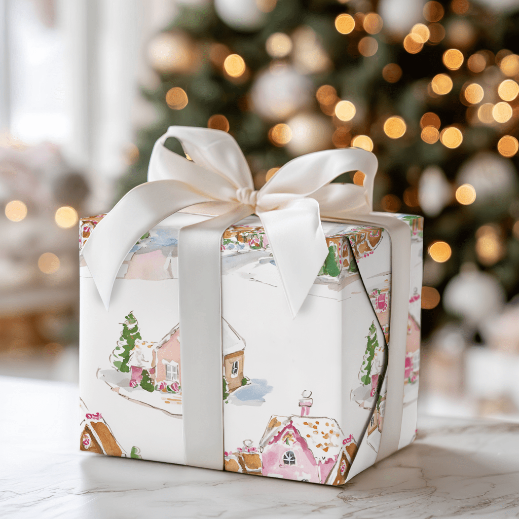 Frosted Cottage Lane - Wrapping Paper - Aspen & Arlo