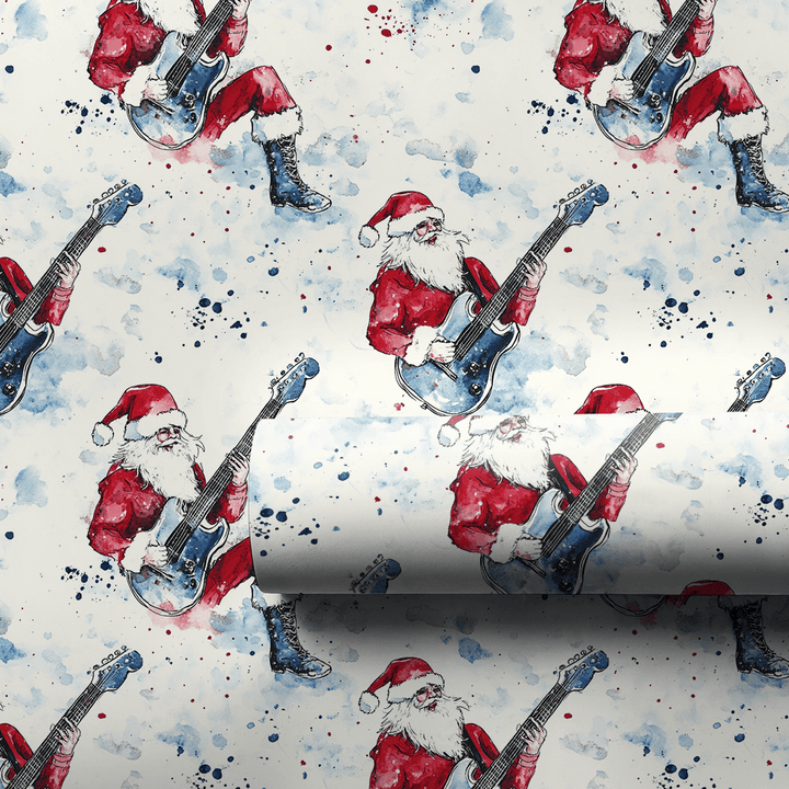 Guitar Claus - Wrapping Paper - Aspen & Arlo