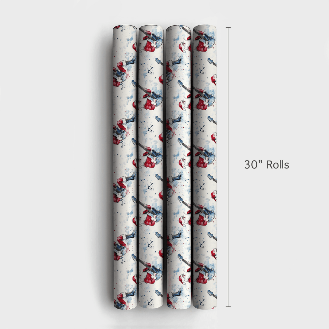 Guitar Claus - Wrapping Paper - Aspen & Arlo