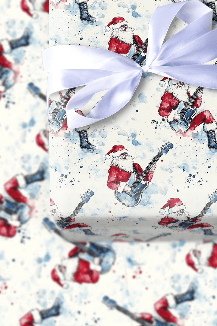 Guitar Claus - Wrapping Paper - Aspen & Arlo
