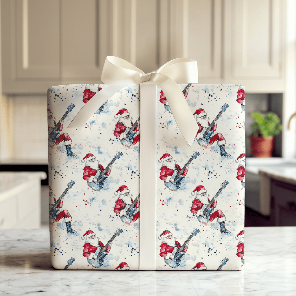 Guitar Claus - Wrapping Paper - Aspen & Arlo