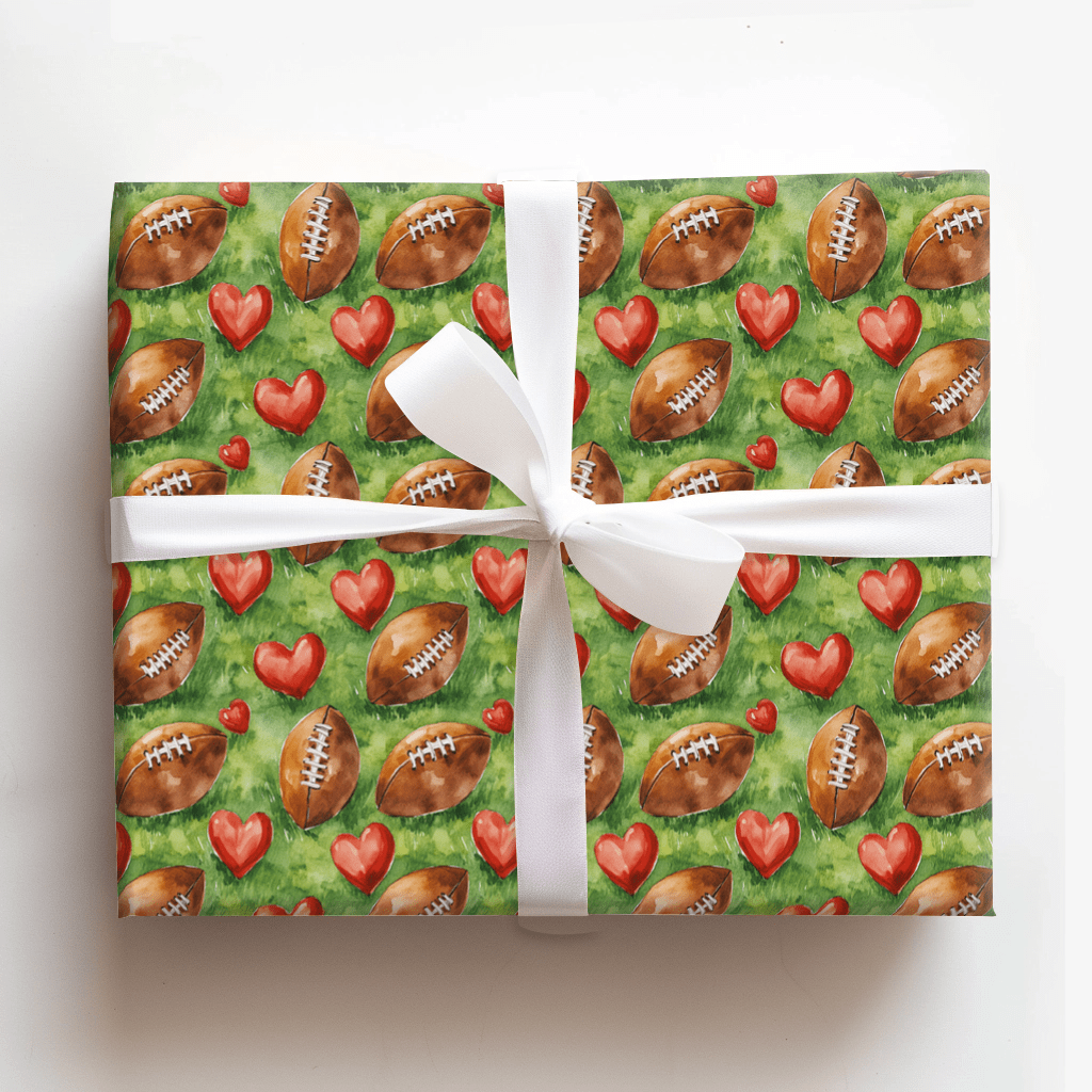 My Football Valentine - Wrapping Paper - Aspen & Arlo
