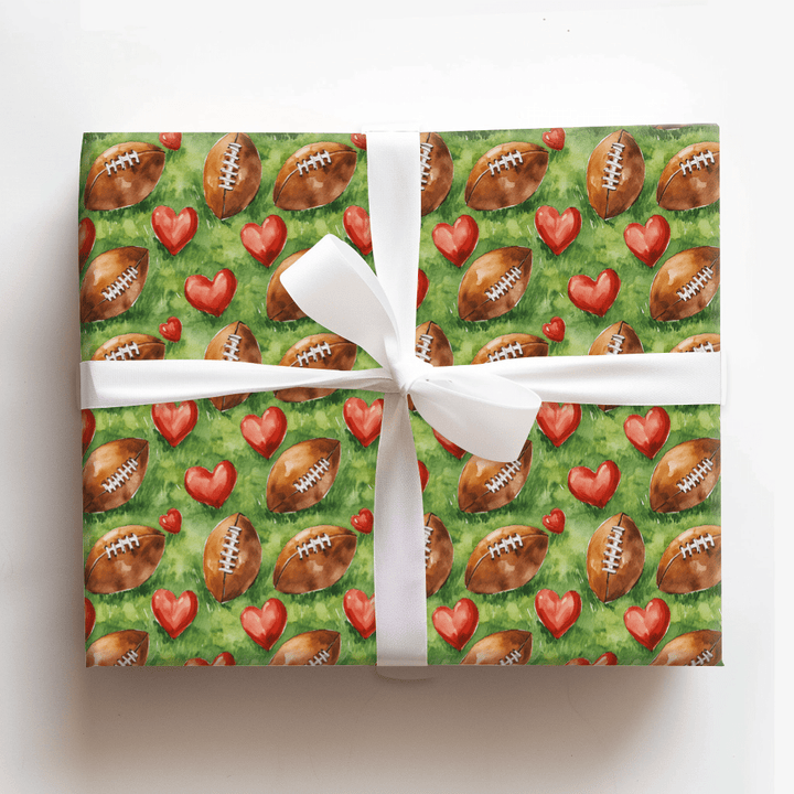My Football Valentine - Wrapping Paper - Aspen & Arlo