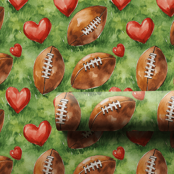 My Football Valentine - Wrapping Paper - Aspen & Arlo