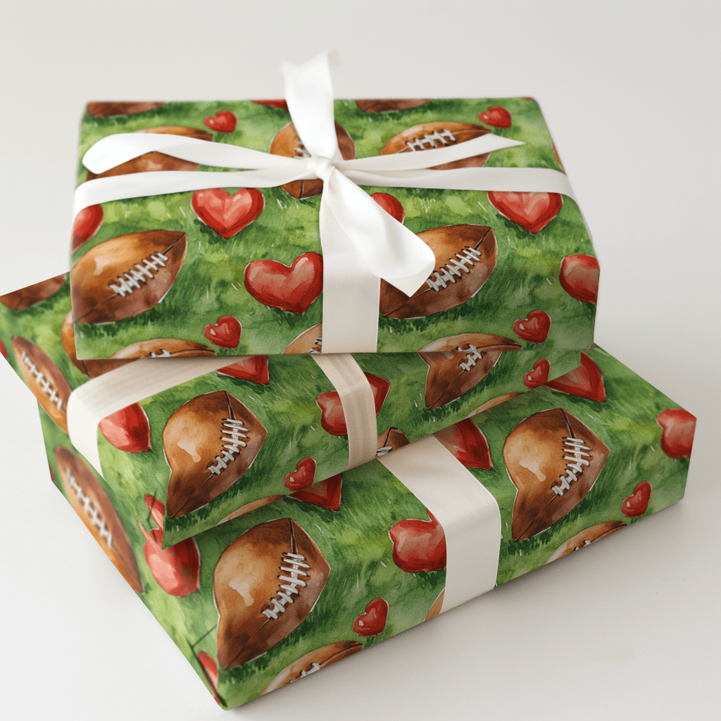 My Football Valentine - Wrapping Paper - Aspen & Arlo
