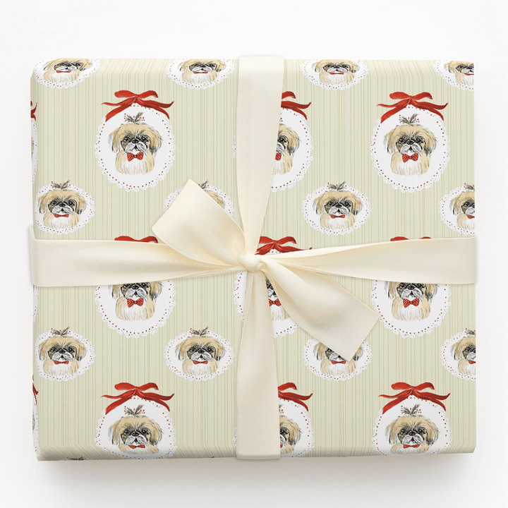 Christmas Pekingese Cameos - Wrapping Paper - Aspen & Arlo