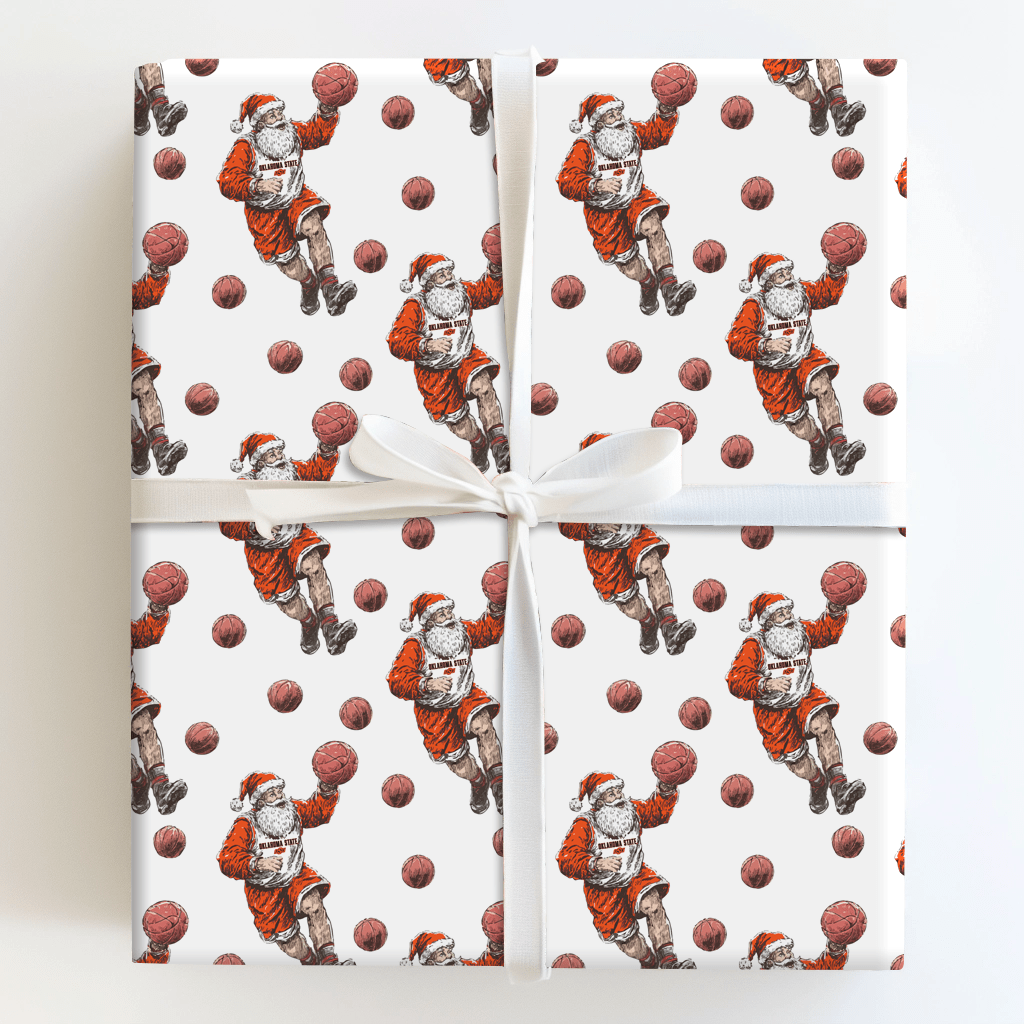 Deck the Rim in Orange & White - Wrapping Paper - Aspen & Arlo